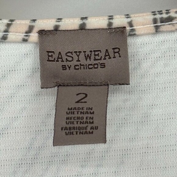 Chico's 2 Easywear womens knit Cardigan Jacket pink gray Crinkle size large - Picture 8 of 11